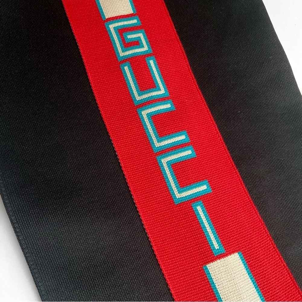 GUCCI Technical Jersey Stirrup Leggings w/ Logo - Picture 3 of 12